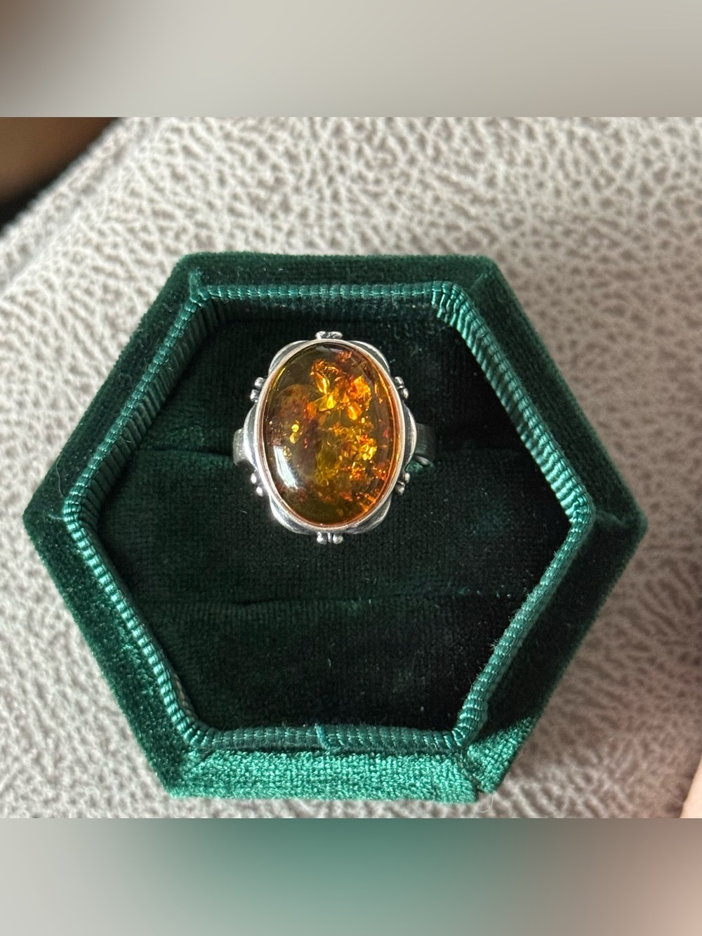 S925 - Honey Amber Ring